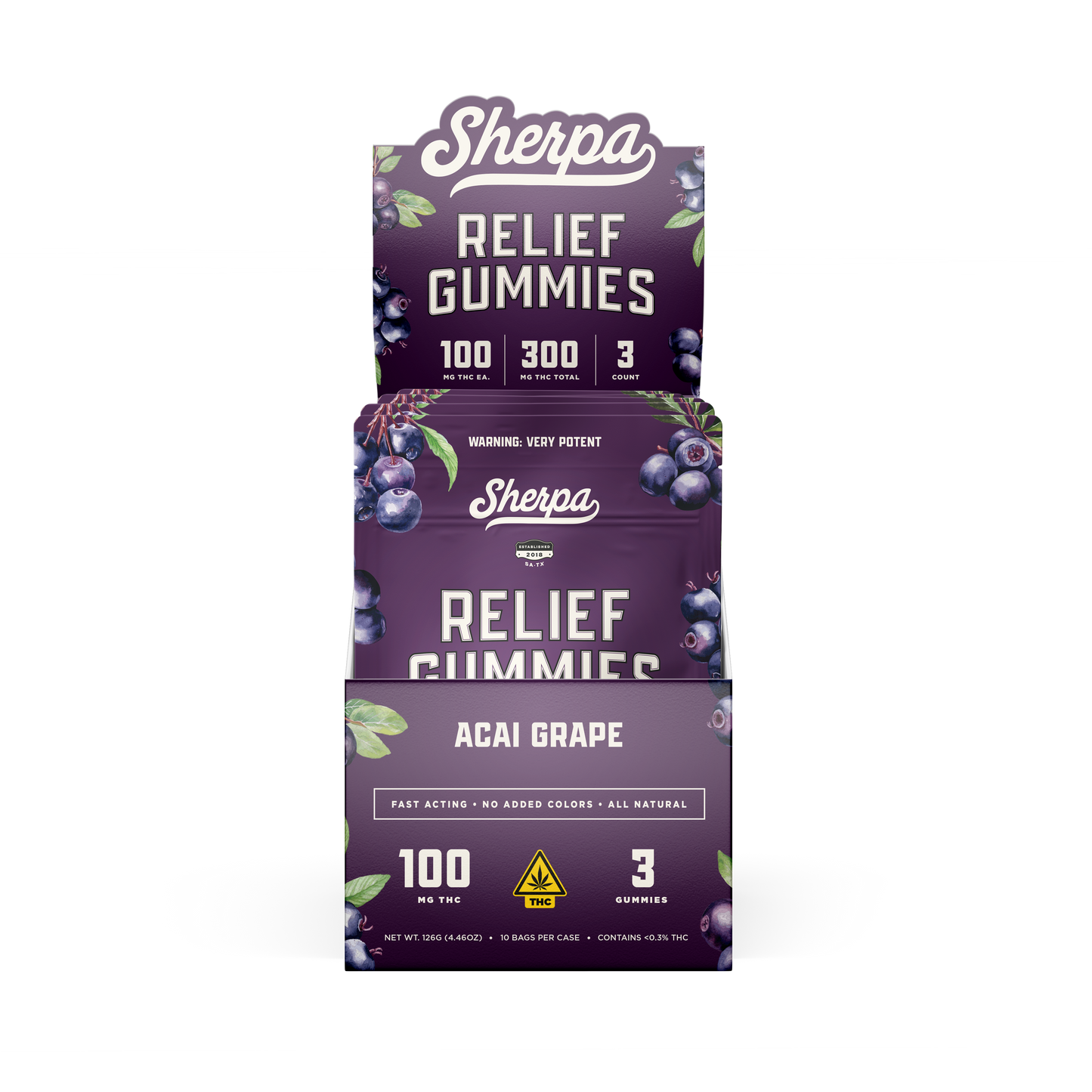 Sherpa Relief Gummies: Acai Grape (Wholesale)