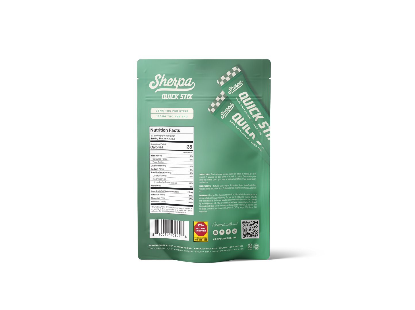 Sherpa 25mg Quick Stix - Pure Unflavored - Sherpa