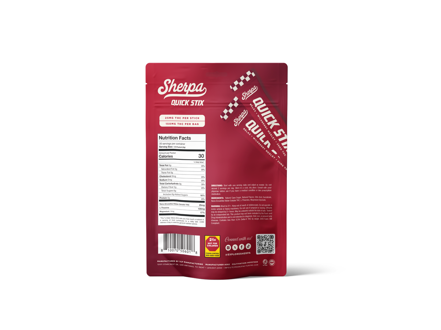 Sherpa 25mg Relax Quick Stix - Wildberry Medley - Sherpa