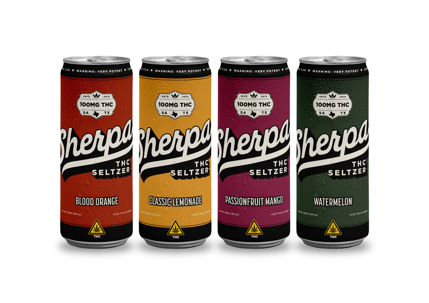 Sherpa THC Seltzers: 4-Count Assortment 100mg - Sherpa