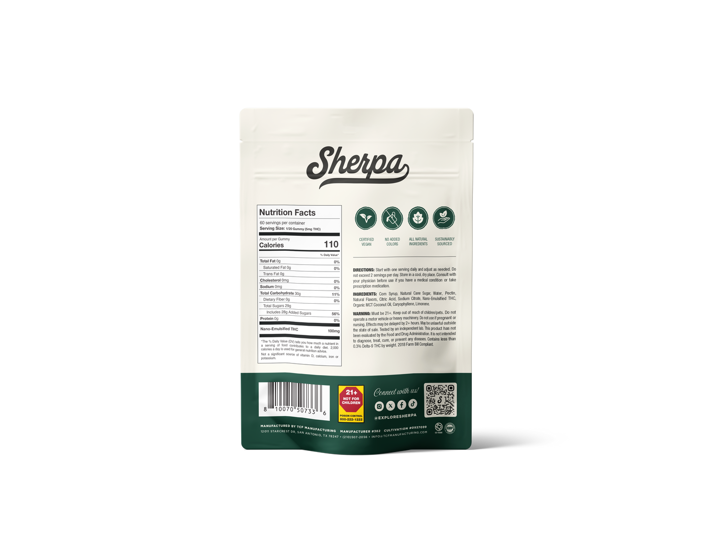 Sherpa Calm Gummies: Tropical Green Kiwi - Sherpa