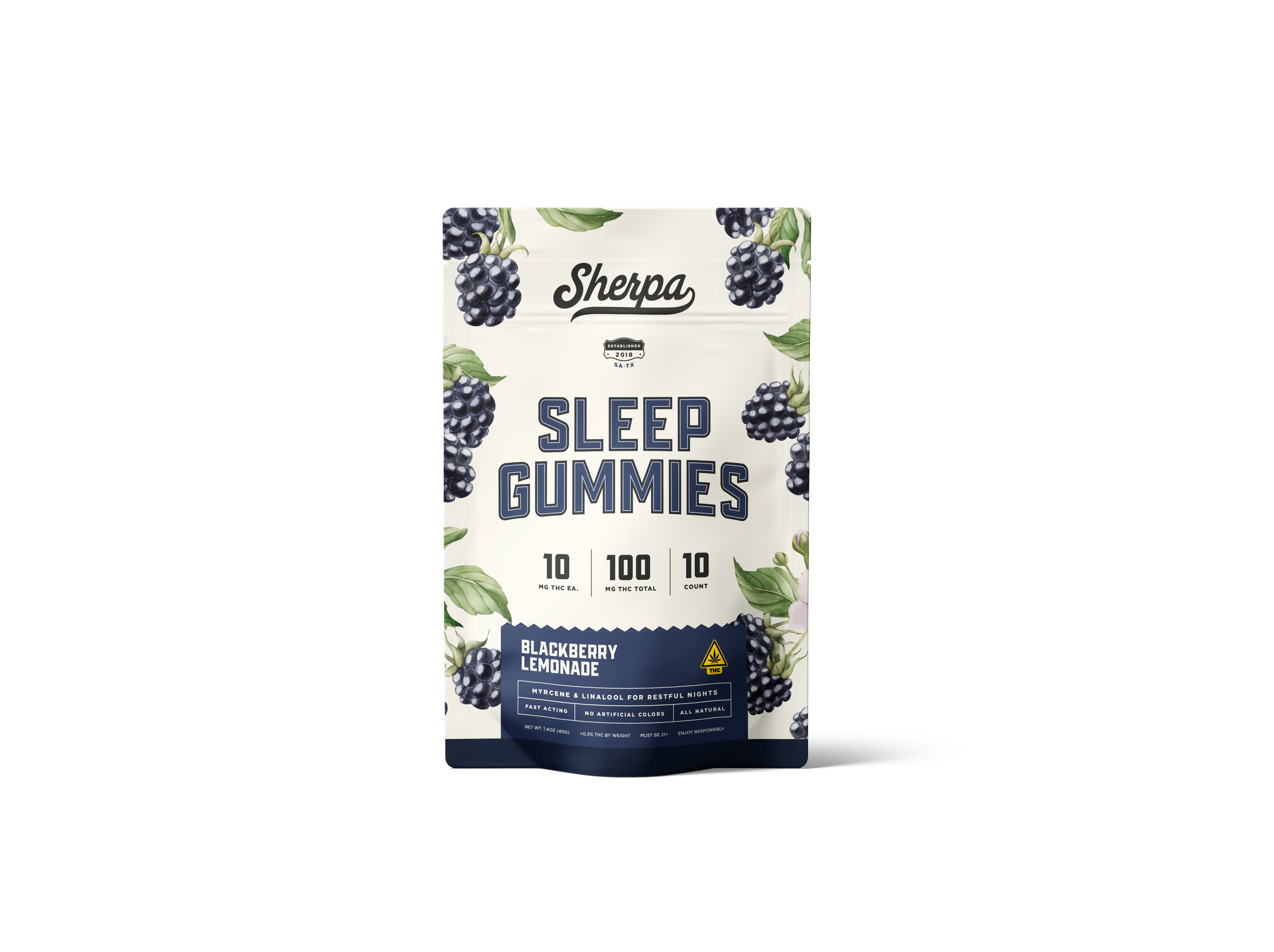 Sherpa Sleep Gummies — THC + Myrcene & Linalool for Sleep