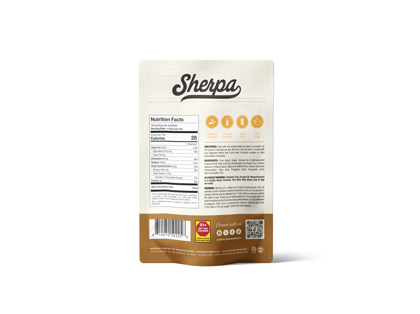 15mg THC Taffy - Birthday Cake - Sherpa