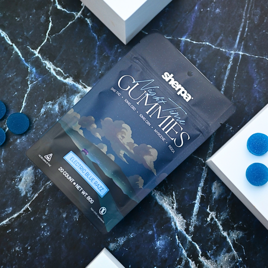 Night Time Gummies - Electric Blue Razz 5mg THC - Sherpa