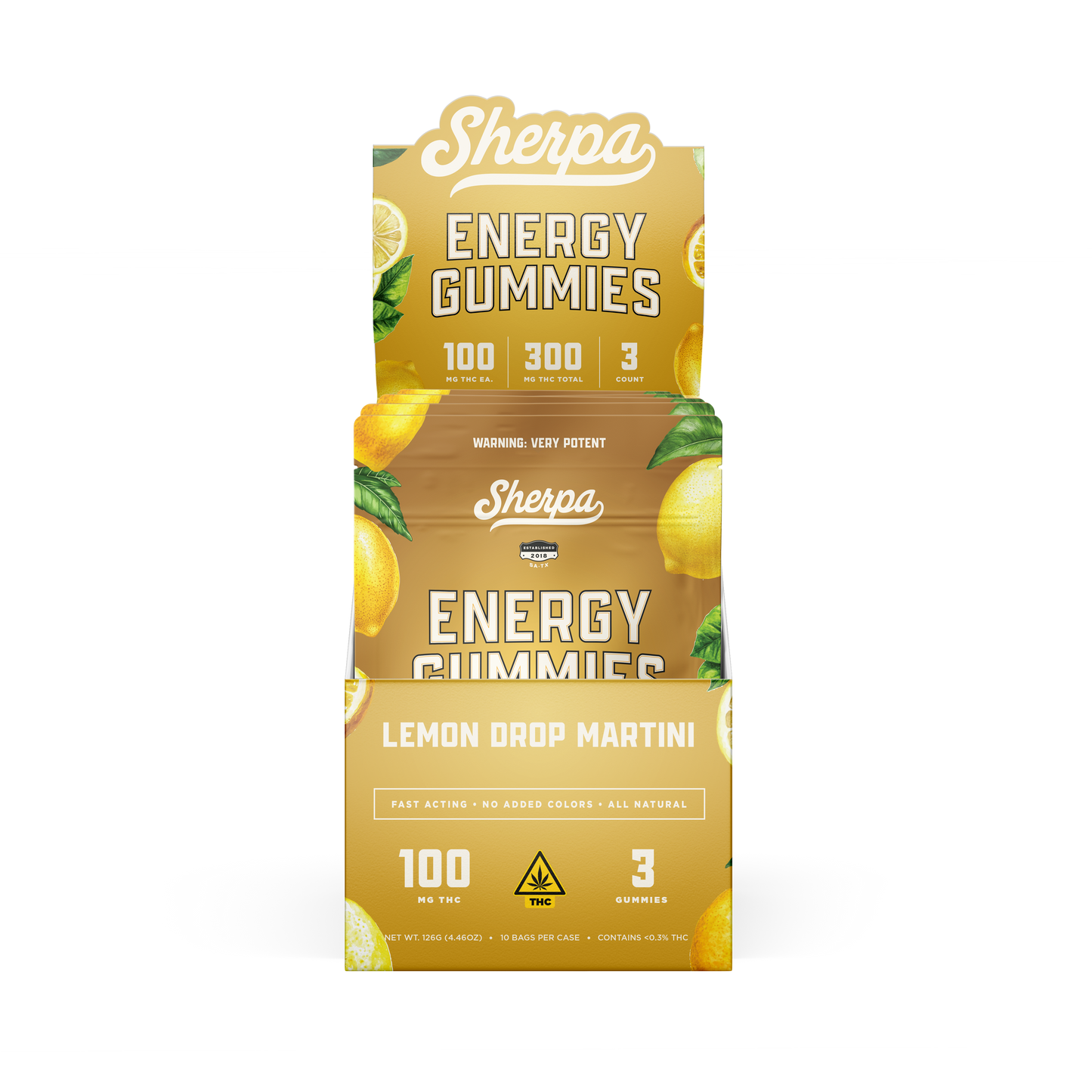 Sherpa Energy Gummies: Lemon Drop Martini (Wholesale)