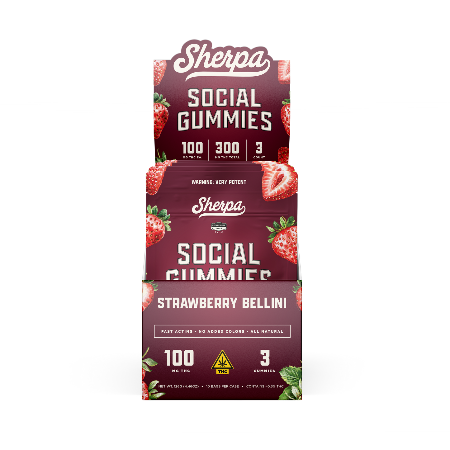 Sherpa Social Gummies: Strawberry Bellini (Wholesale)