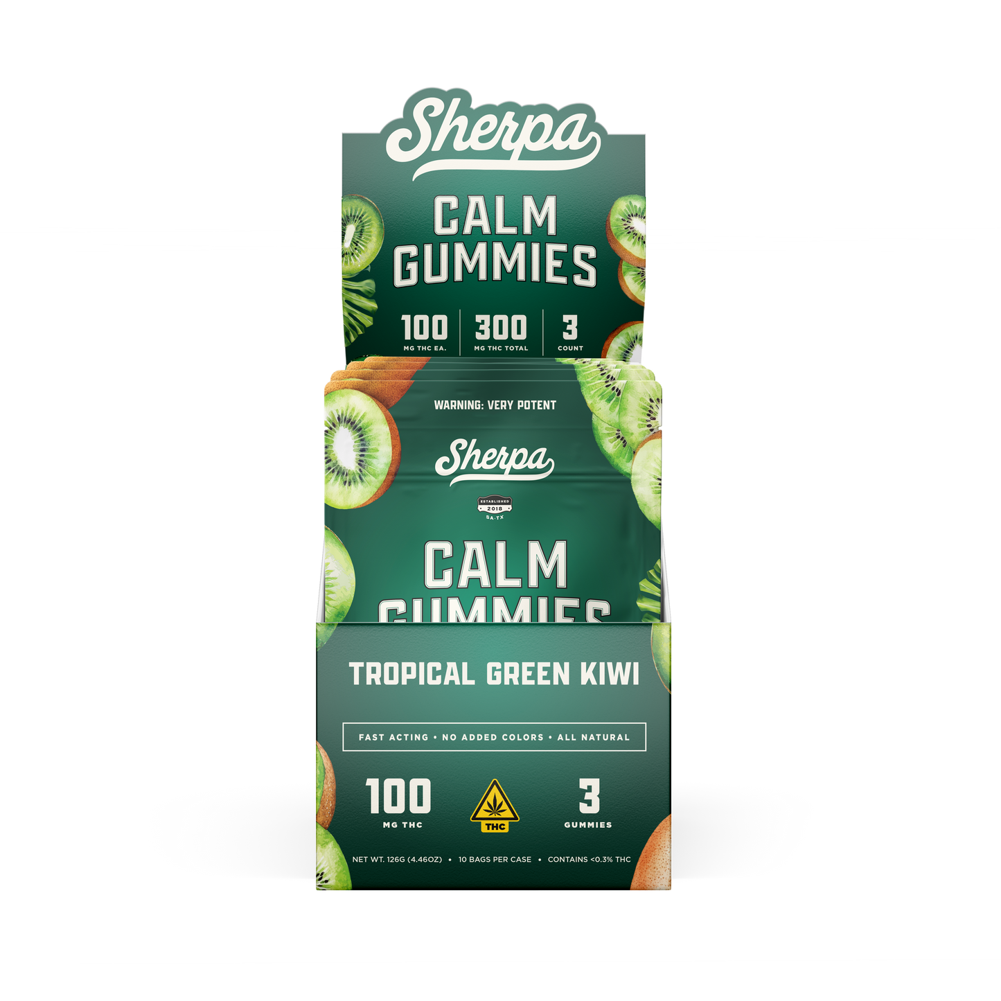 Sherpa Calm Gummies: Tropical Green Kiwi (Wholesale)