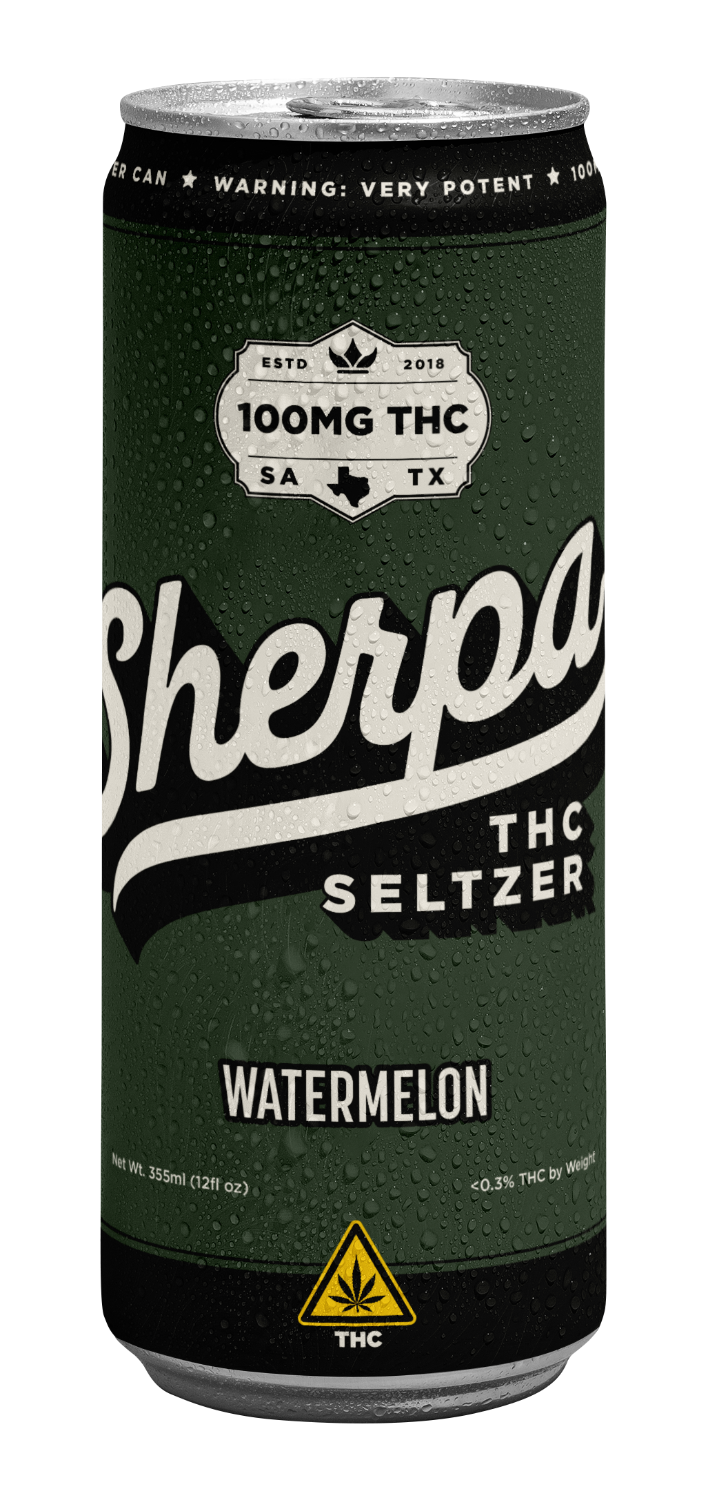 Sherpa THC Seltzer: Watermelon 100mg - Sherpa 