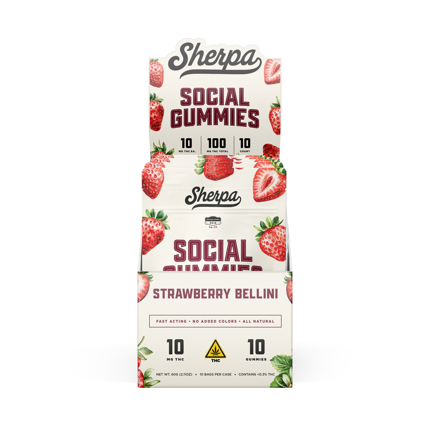 Sherpa Social Gummies: Strawberry Bellini (Wholesale)
