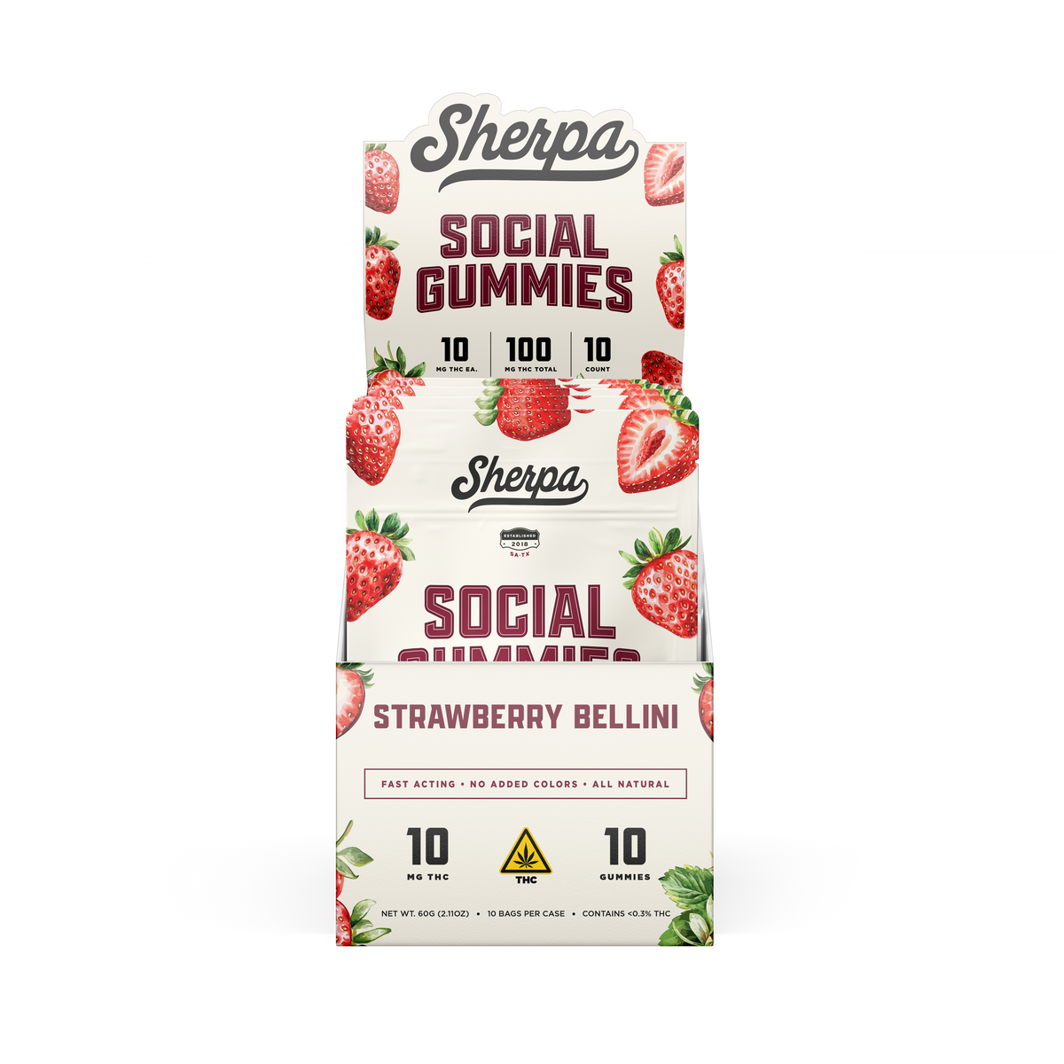 Sherpa Social Gummies: Strawberry Bellini (Wholesale)