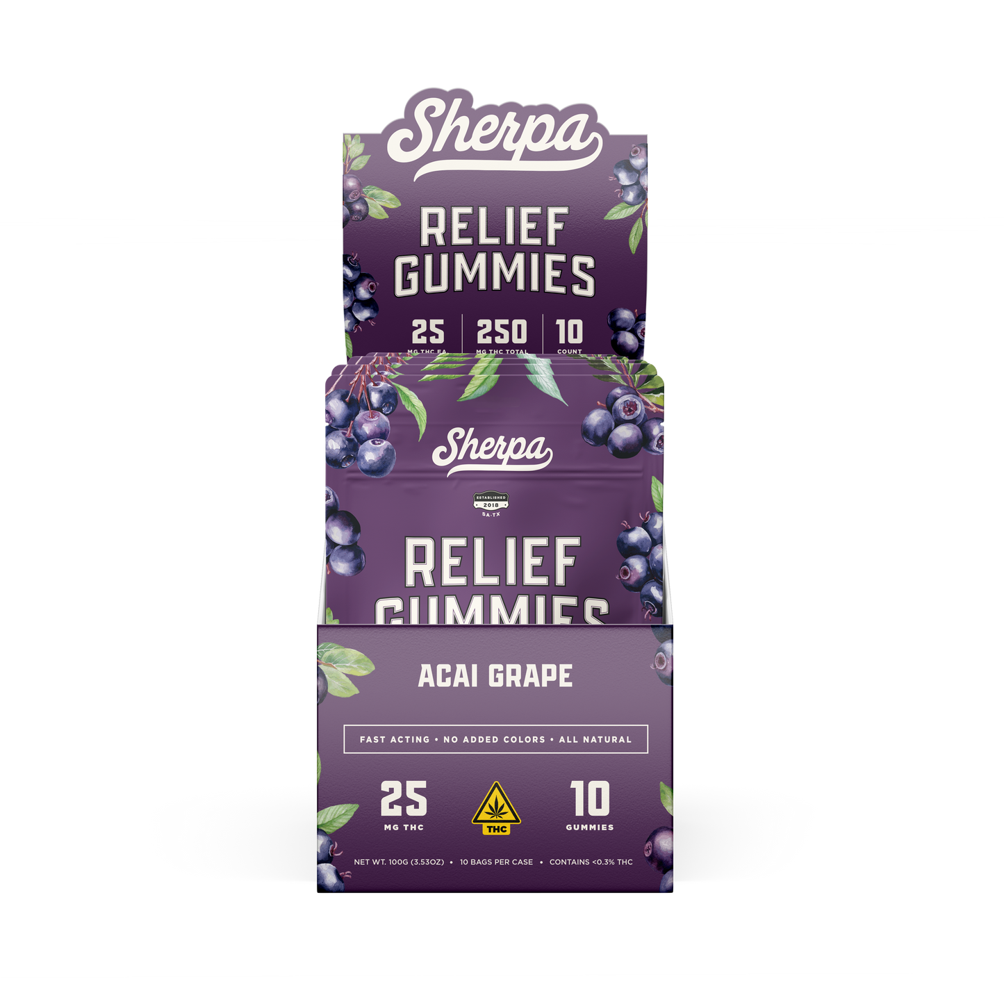 Sherpa Relief Gummies: Acai Grape (Wholesale)