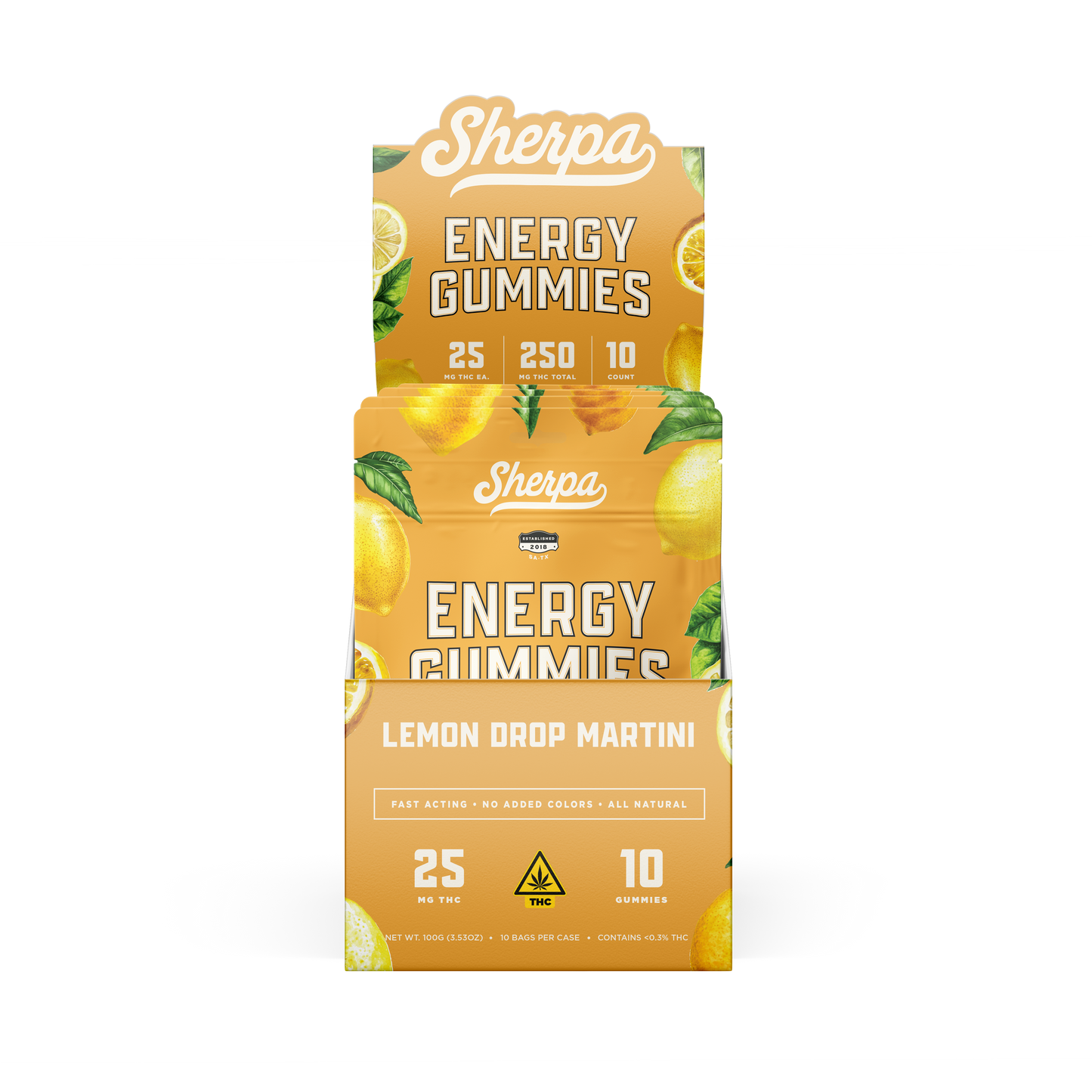 Sherpa Energy Gummies: Lemon Drop Martini (Wholesale)
