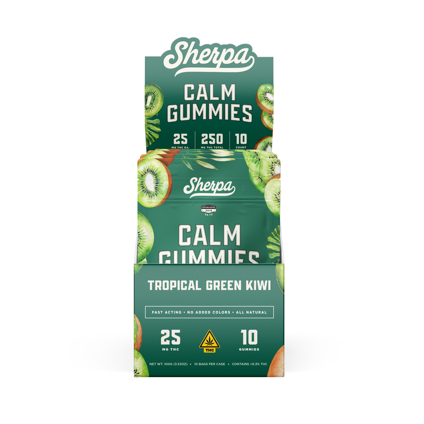 Sherpa Calm Gummies: Tropical Green Kiwi (Wholesale)