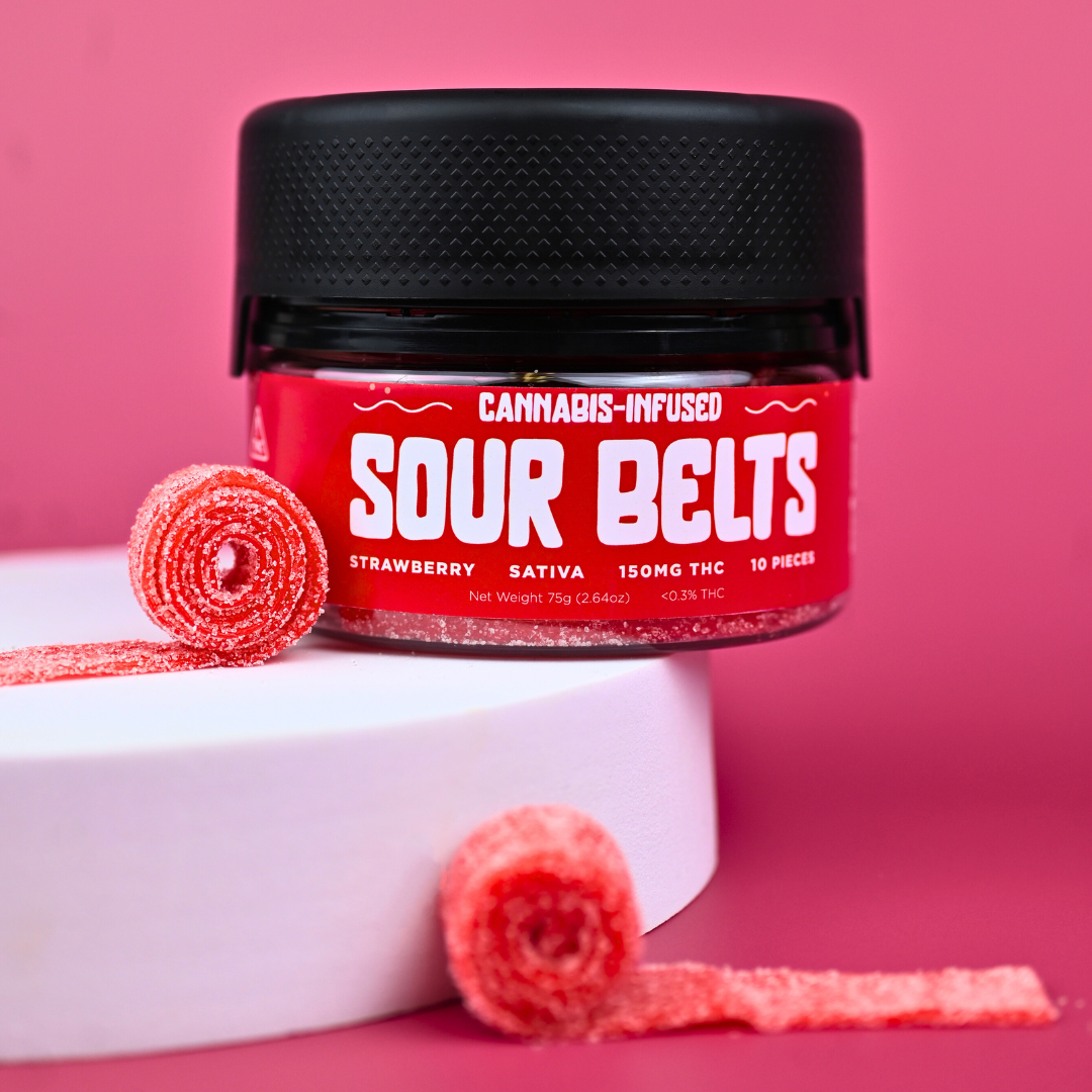 15mg Strawberry 15mg THC Sour Belts - Sherpa
