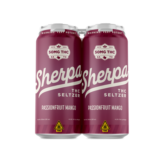 Sherpa THC Seltzer: Passionfruit Mango - Sherpa