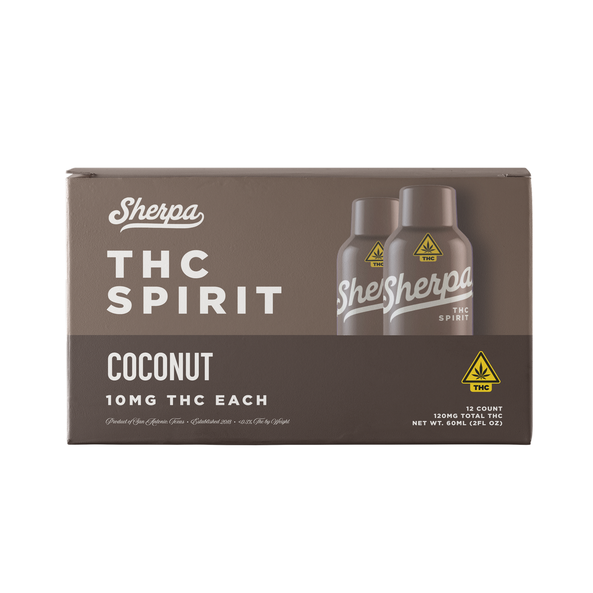 Sherpa 10mg Delta-9 THC Spirit Shooter | Non-Alcoholic | 60ml (Wholesale) (8-Boxes)