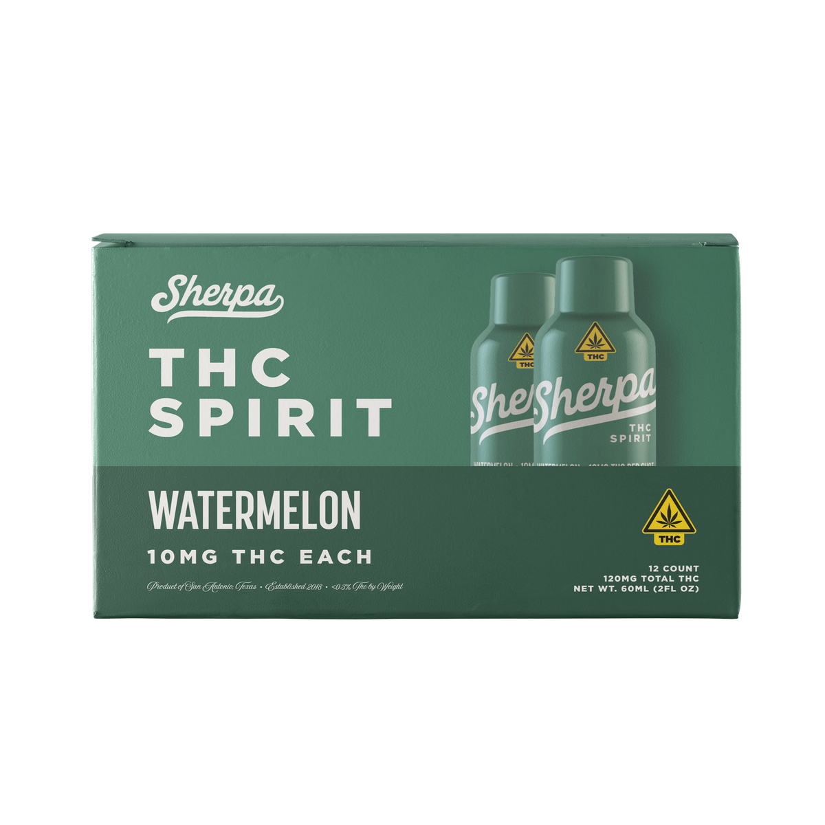 Sherpa 10mg Delta-9 THC Spirit Shooter | Non-Alcoholic | 60ml (Wholesale) (8-Boxes)