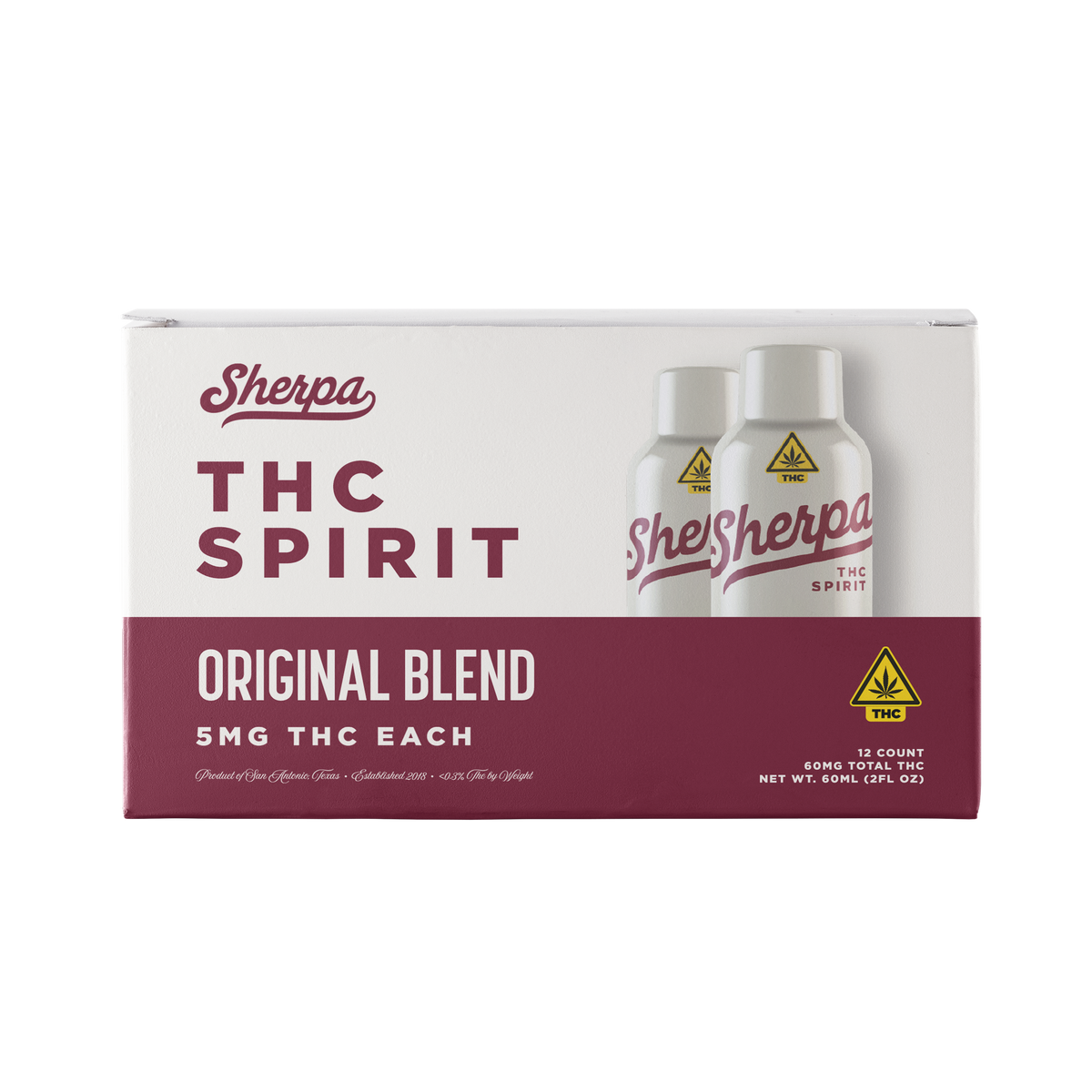 Sherpa 5mg Delta-9 THC Spirit Shooter | Non-Alcoholic | 60ml (Wholesale) (8-Boxes)