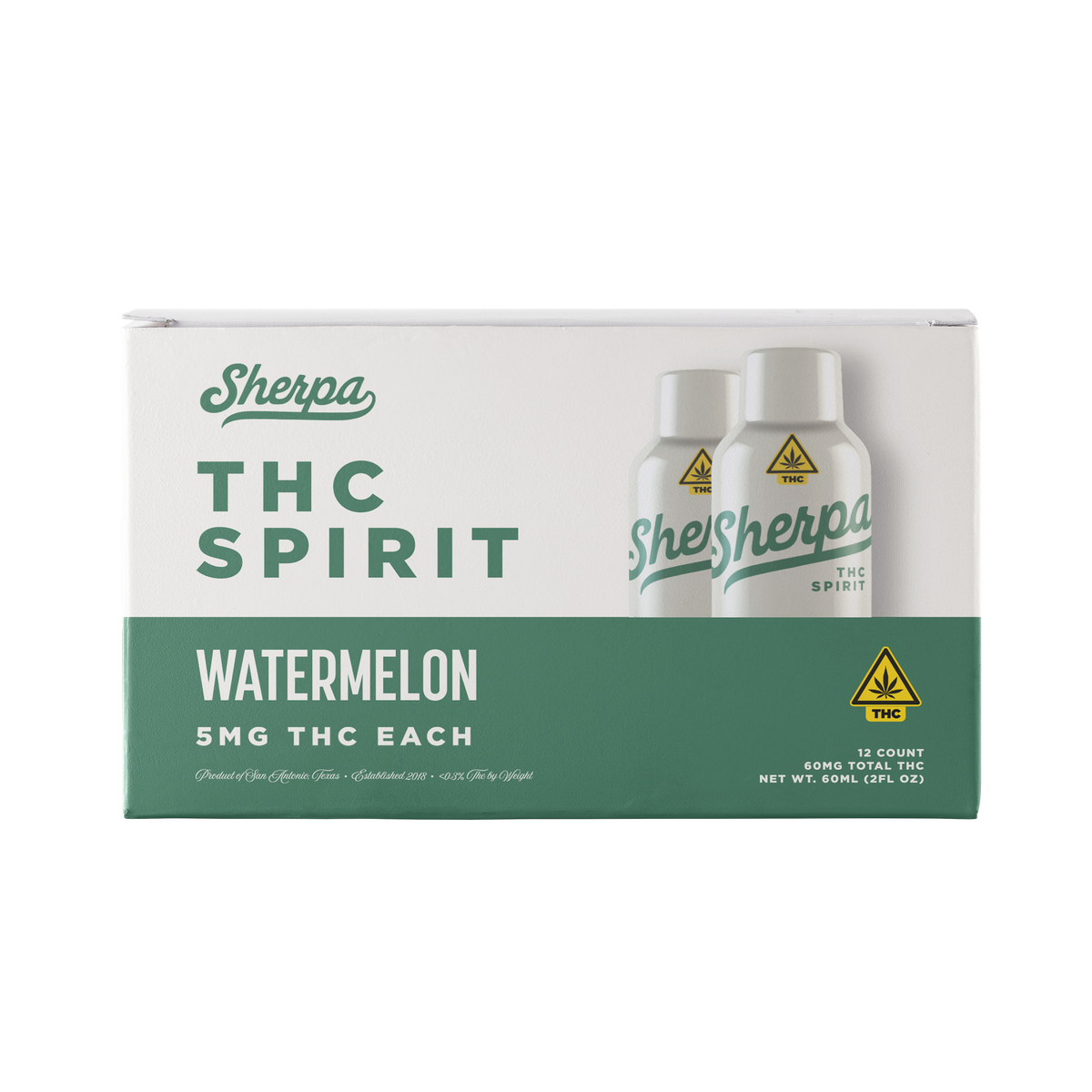 Sherpa 5mg Delta-9 THC Spirit Shooter | Non-Alcoholic | 60ml (Wholesale) (8-Boxes)