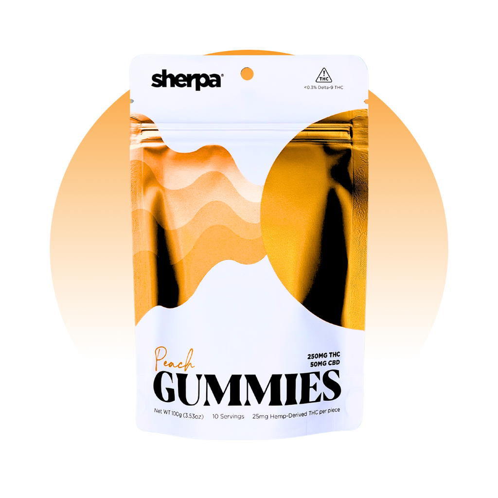 Sherpa Peach Gummies - 25mg - Sherpa THC