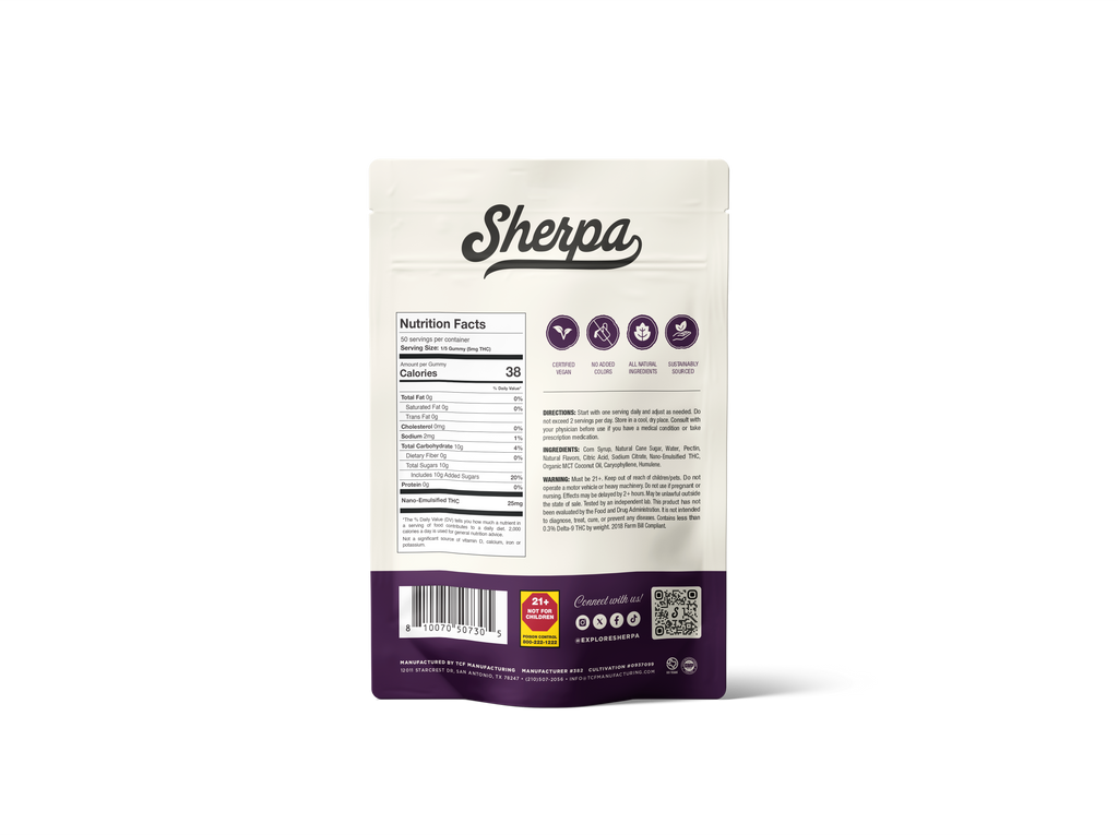 Sherpa Relief Gummies: Acai Grape