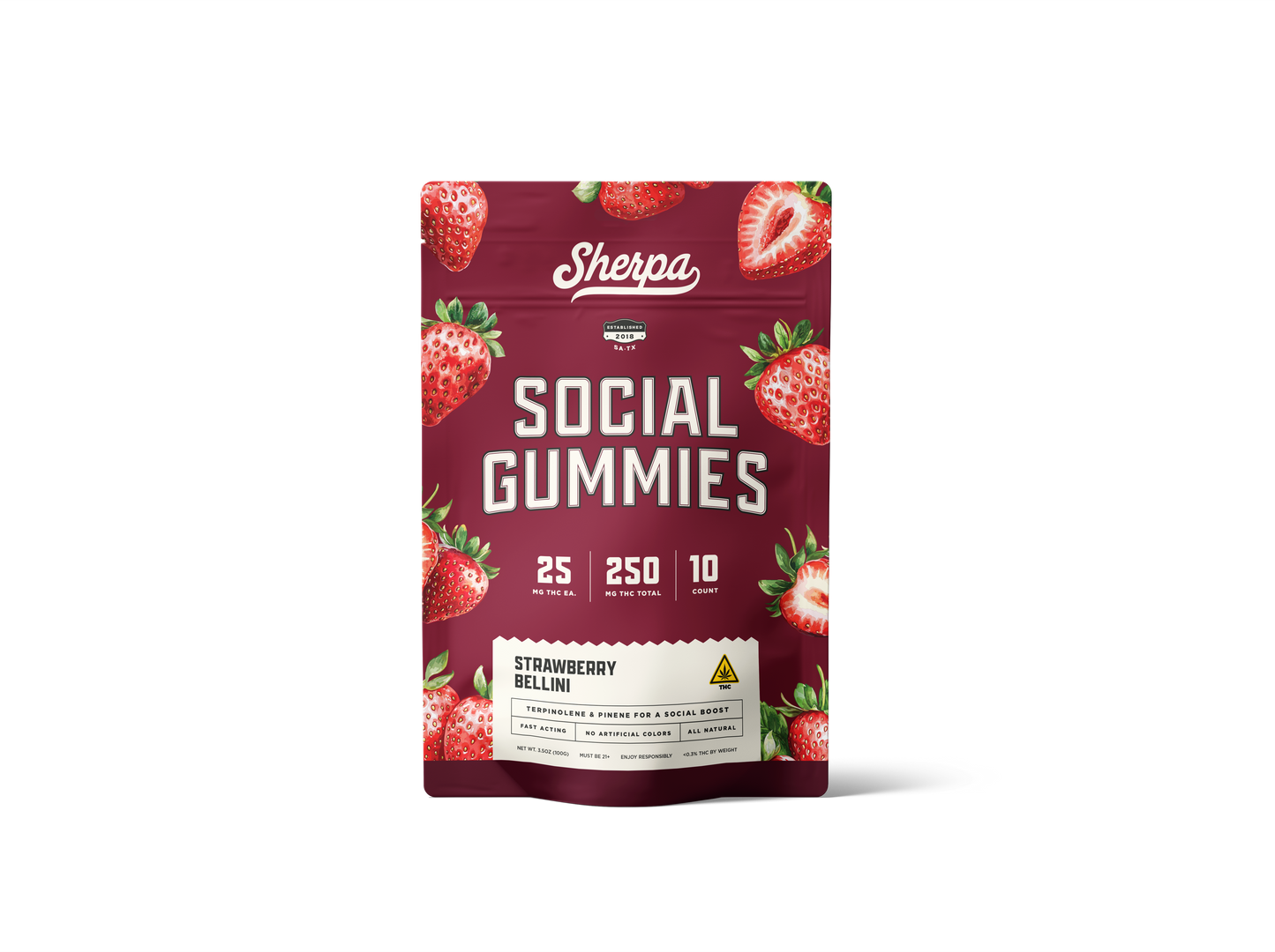 Sherpa Social Gummies: Strawberry Bellini - Sherpa 