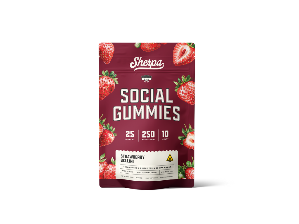 Sherpa Social Gummies: Strawberry Bellini