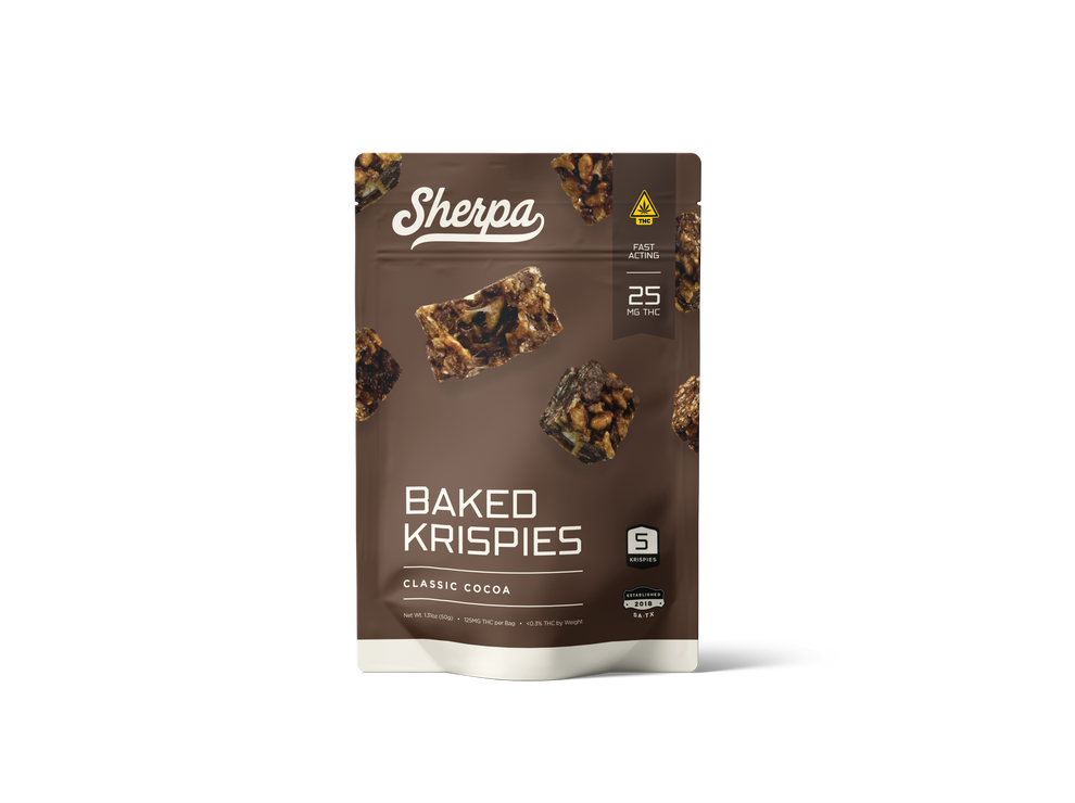 Sherpa 25mg THC Baked Krispies — Classic Cocoa | Hemp-Derived