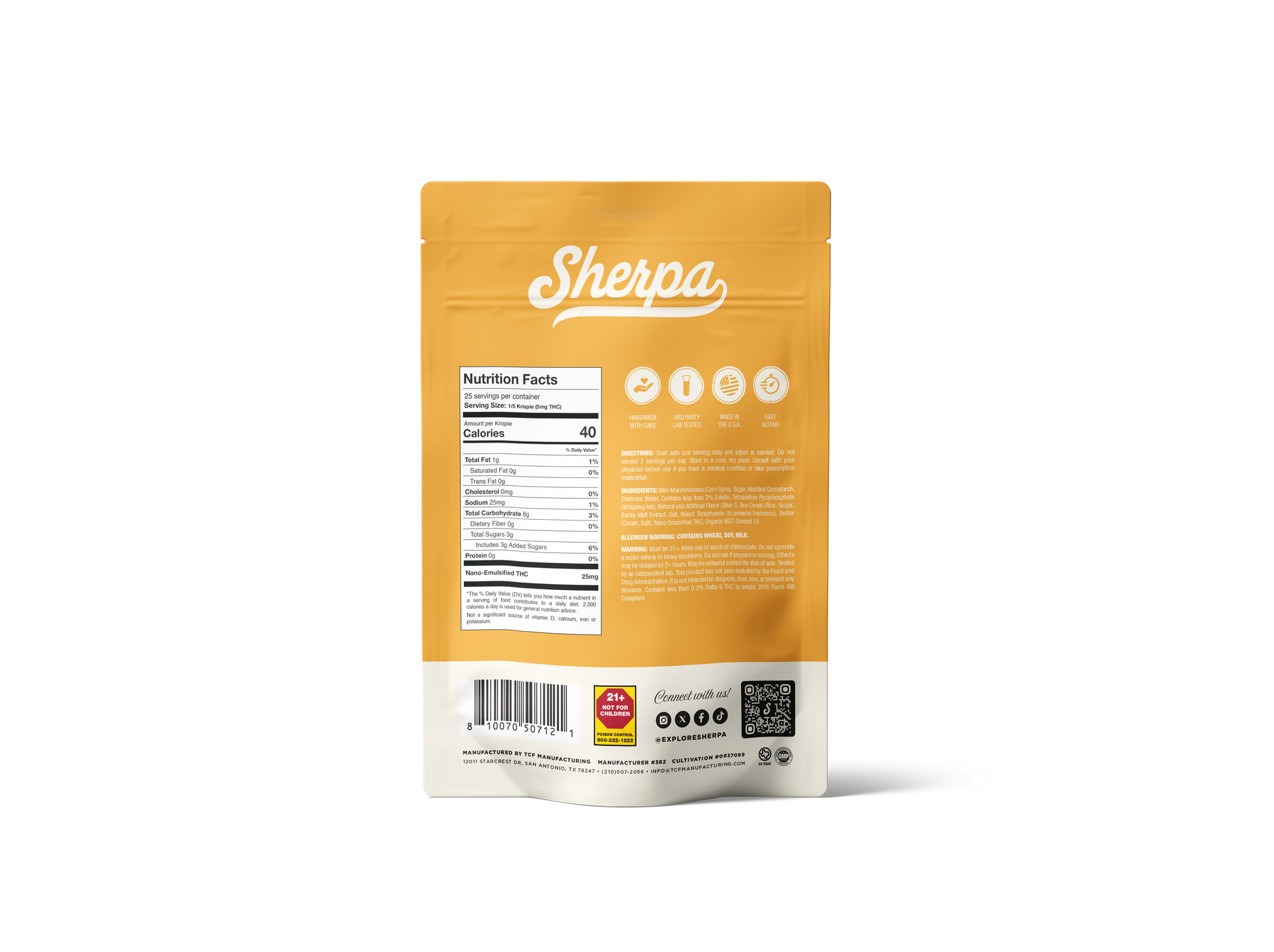 25mg THC Baked Krispies - Original - Sherpa 