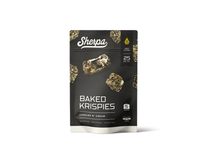 25mg THC Baked Krispies – Cookies & Cream - Sherpa 