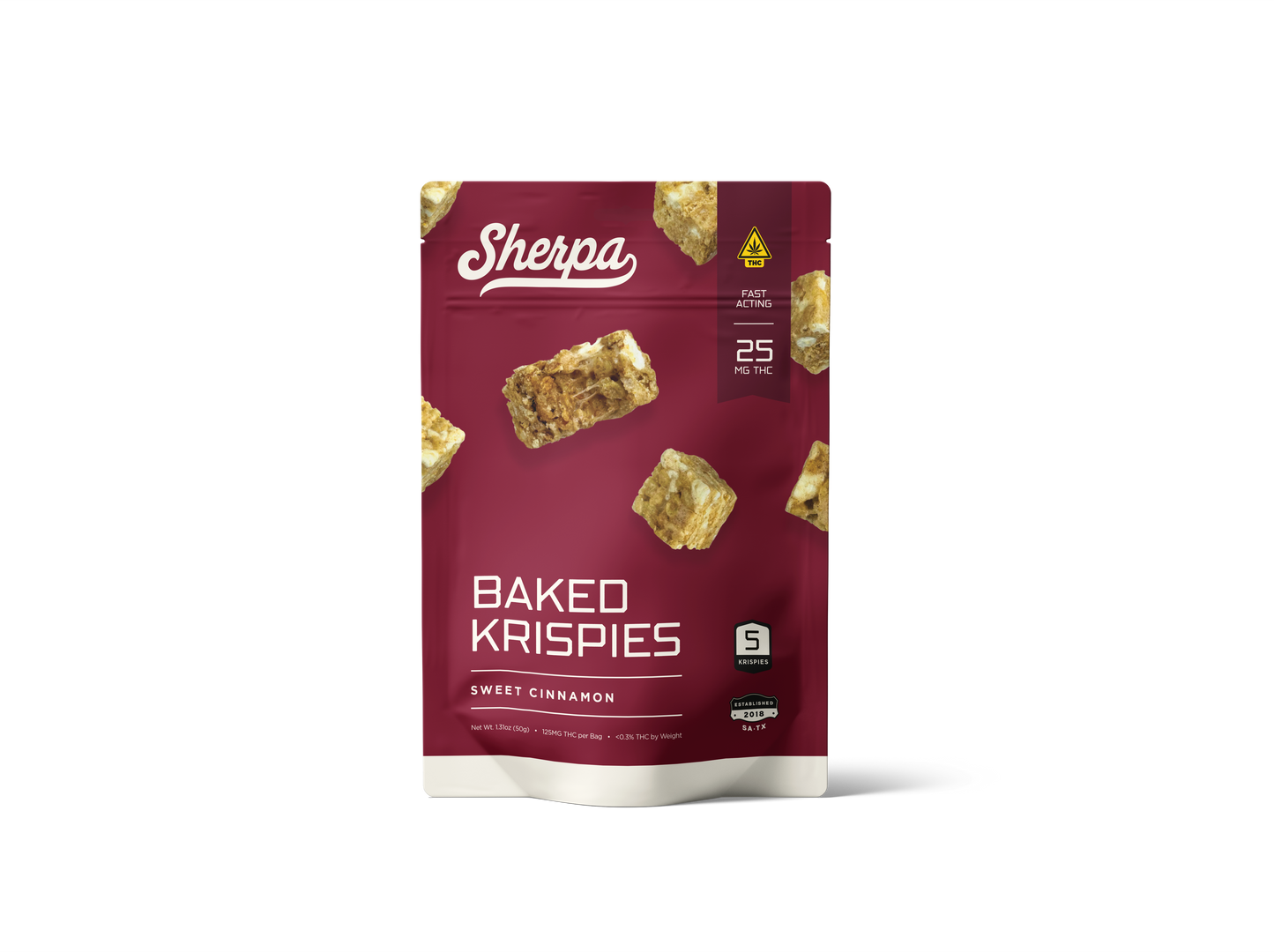 25mg THC Baked Krispies - Sweet Cinnamon - Sherpa 