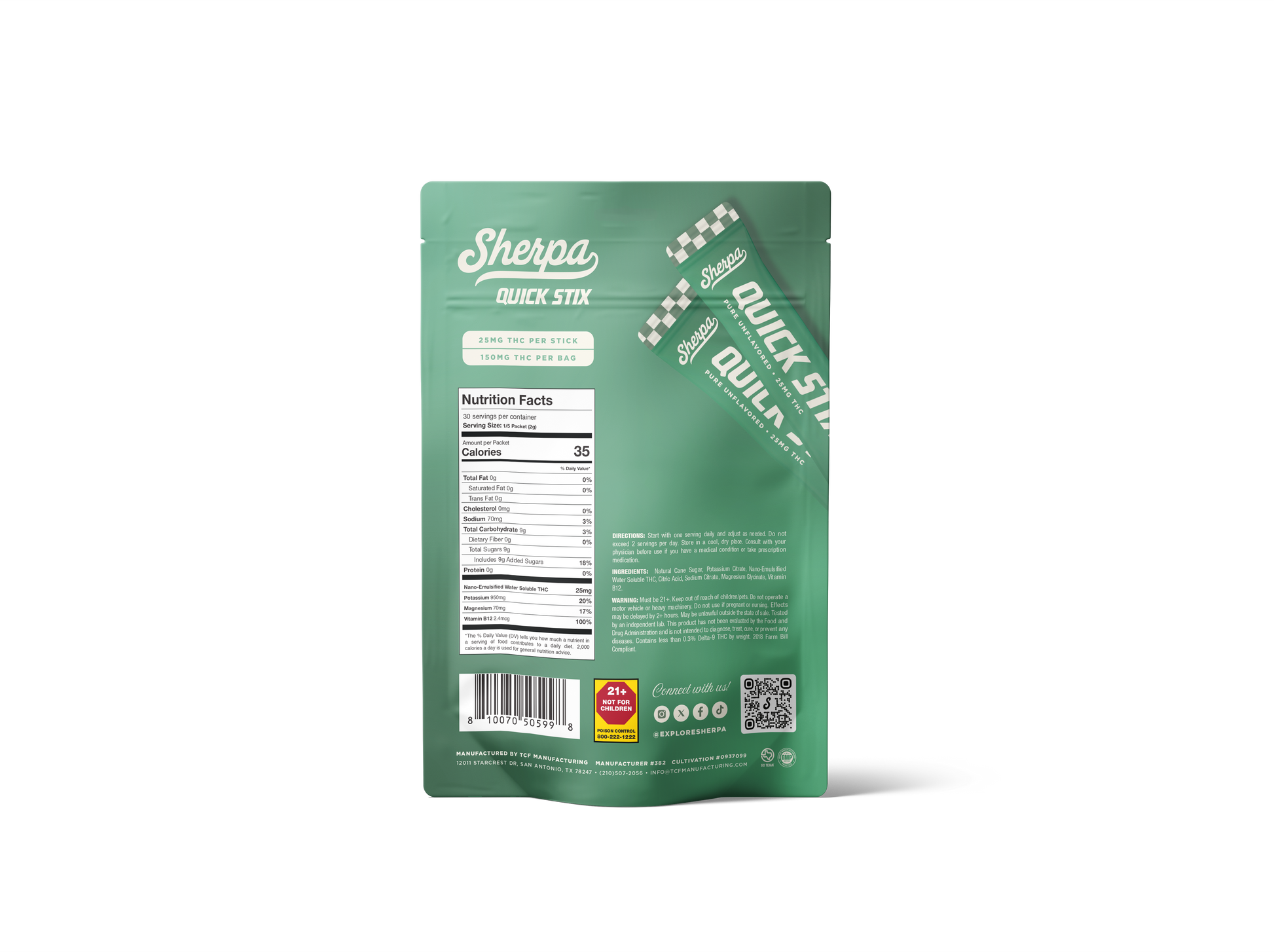 Sherpa 25mg Quick Stix - Pure Unflavored - Sherpa 