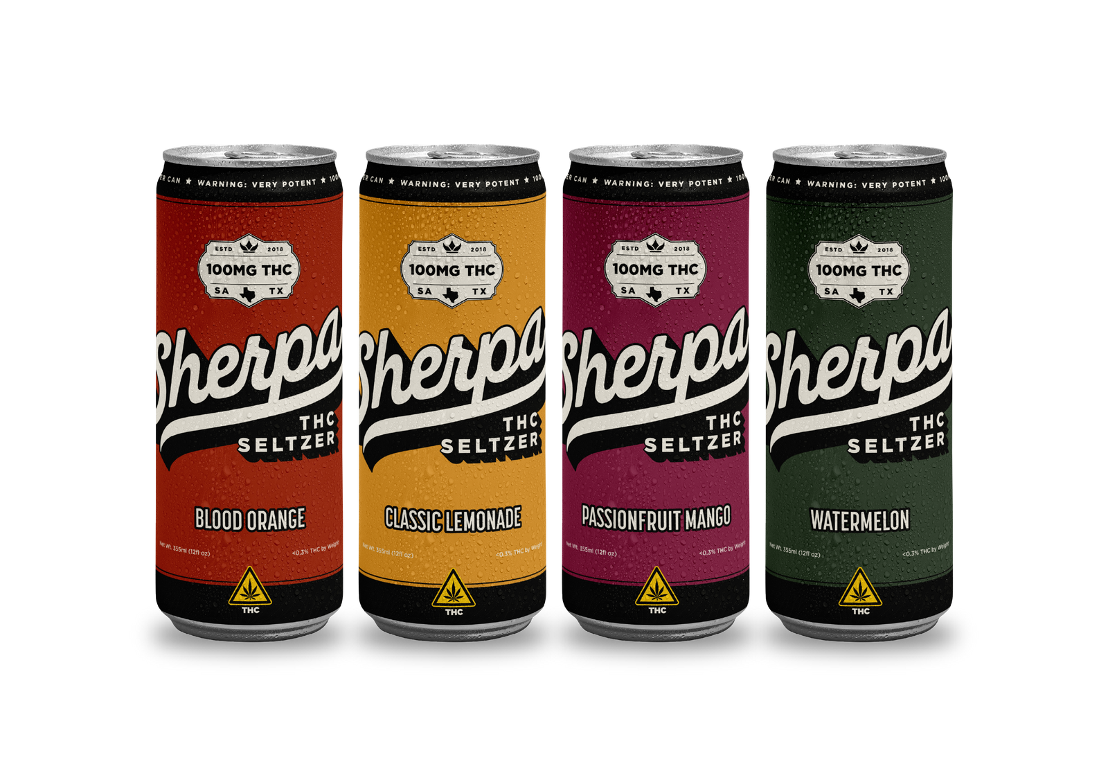Sherpa THC Seltzers: 4-Count Assortment 100mg - Sherpa 