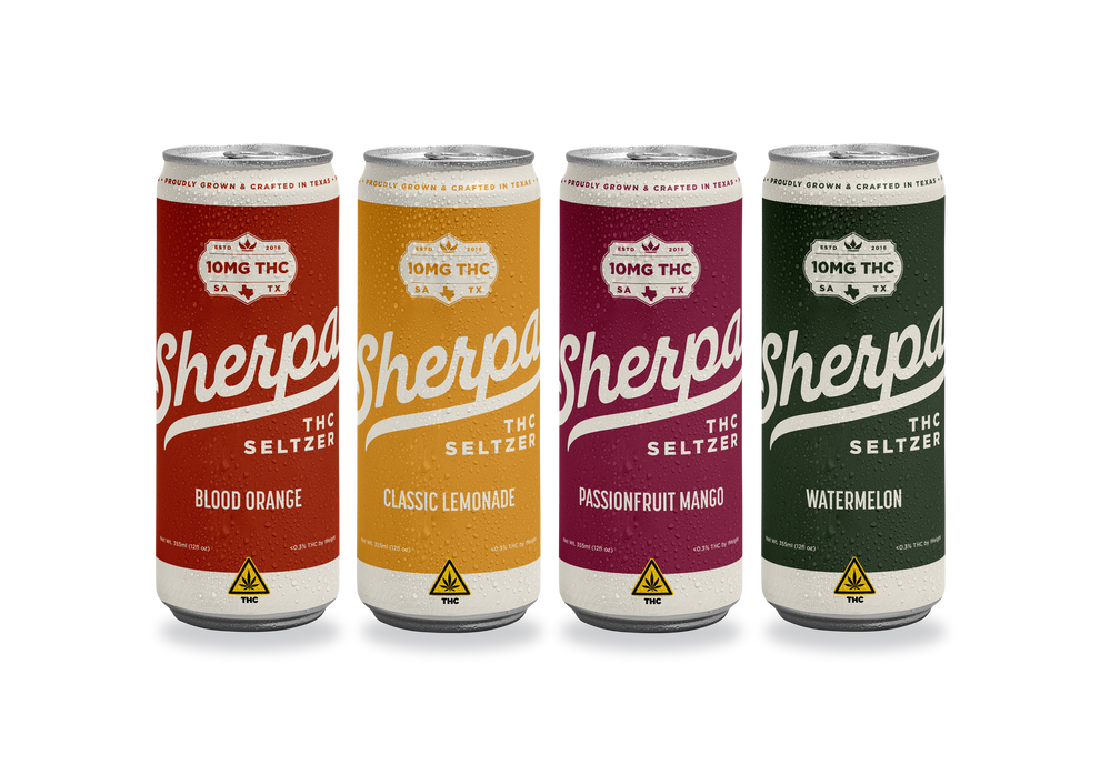 Sherpa THC Seltzer 4-Pack Assortment — All Flavors | 10mg or 50mg