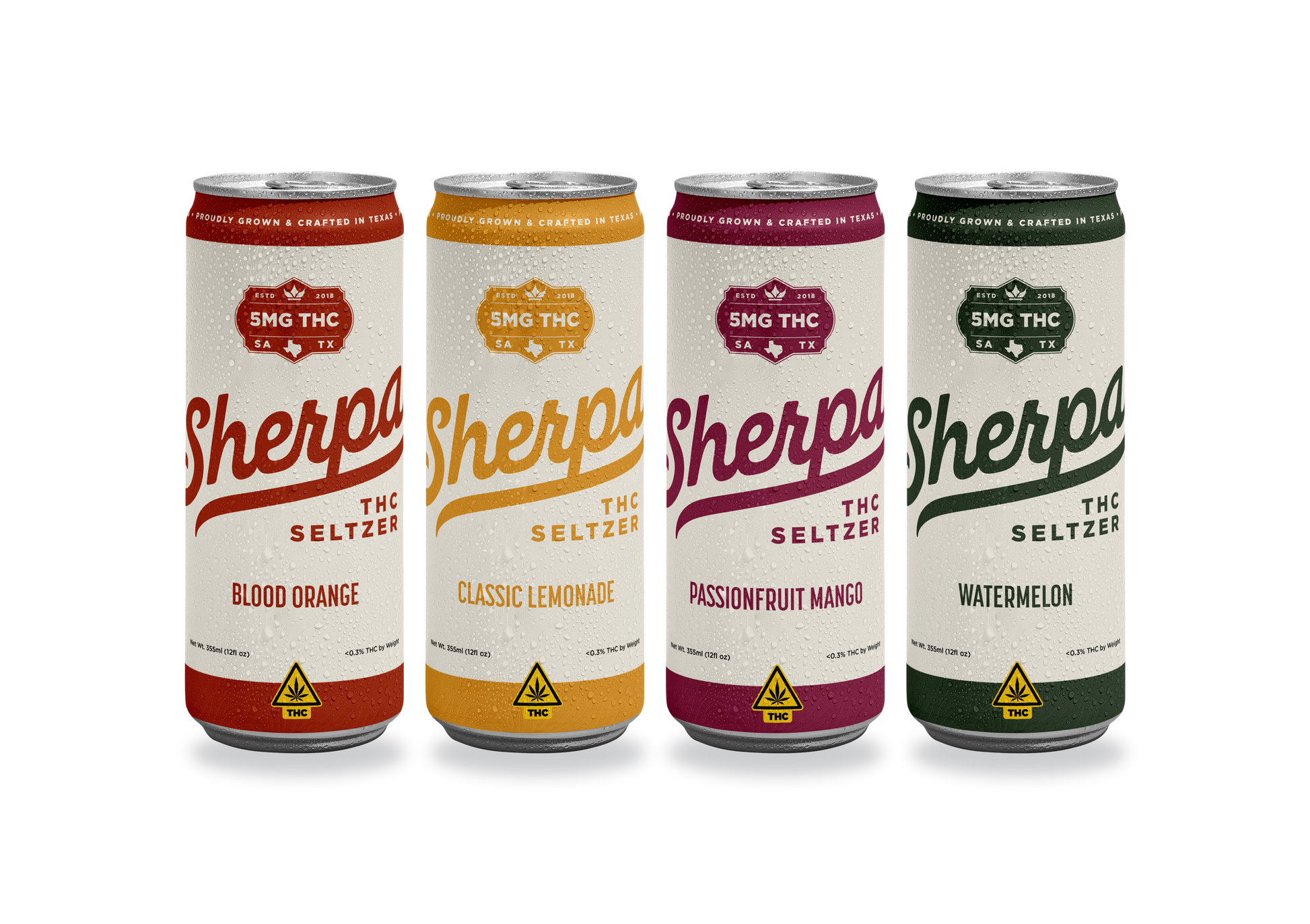 Sherpa THC Seltzer 4-Pack Assortment — All Flavors | 10mg or 50mg