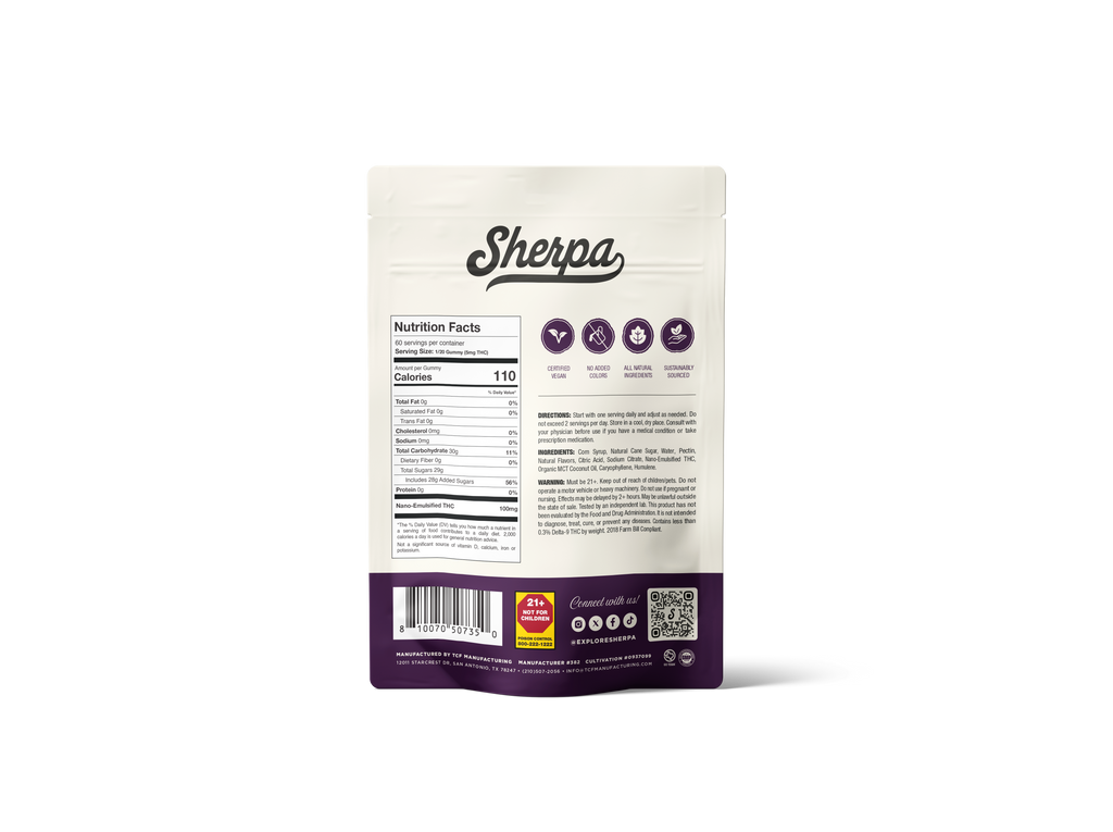 Sherpa Relief Gummies: Acai Grape