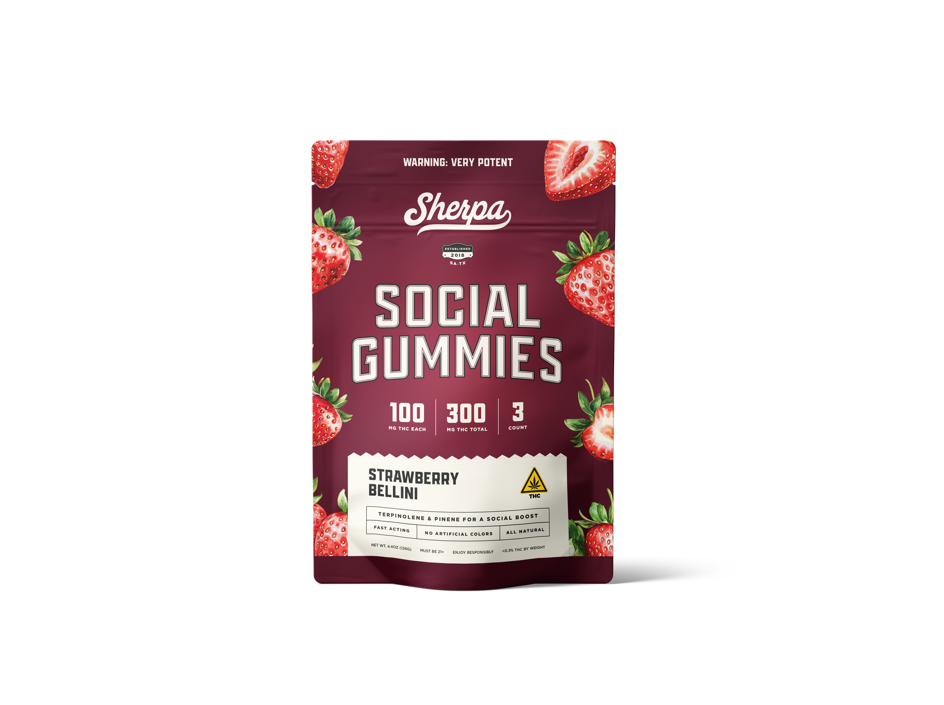 Sherpa Social Gummies: Strawberry Bellini - Sherpa 