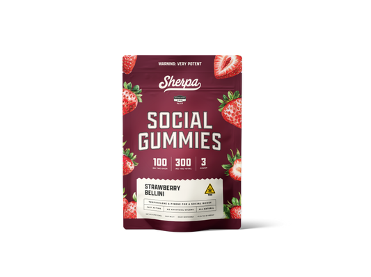 Sherpa Social Gummies: Strawberry Bellini