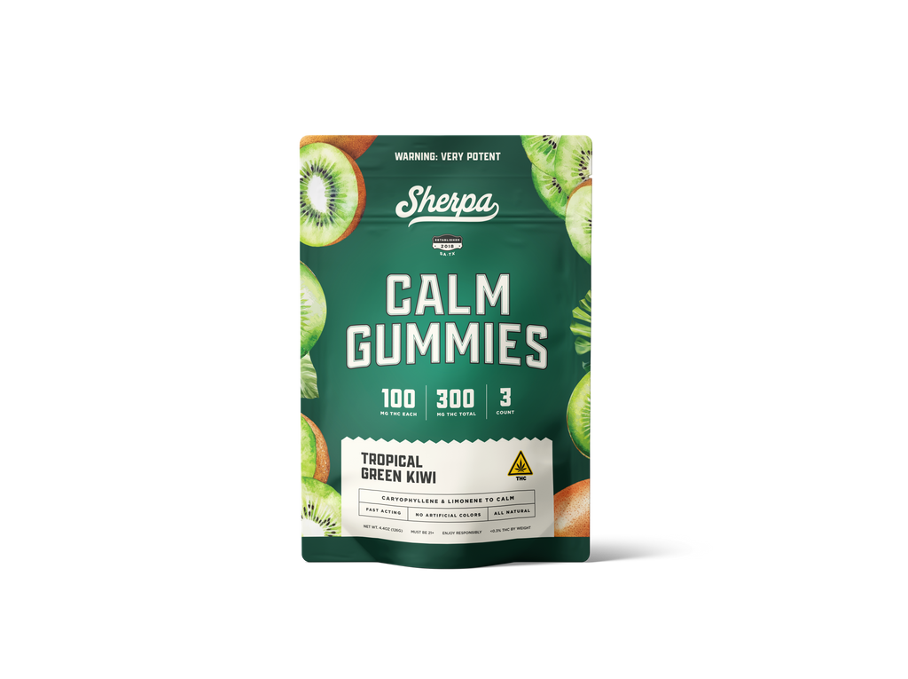 Sherpa Calm Gummies: Tropical Green Kiwi