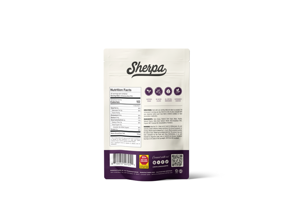 Sherpa Relief Gummies: Acai Grape