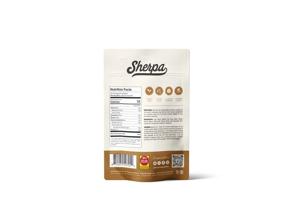 Sherpa Energy Gummies — THC + Limonene & Terpinolene for Focus