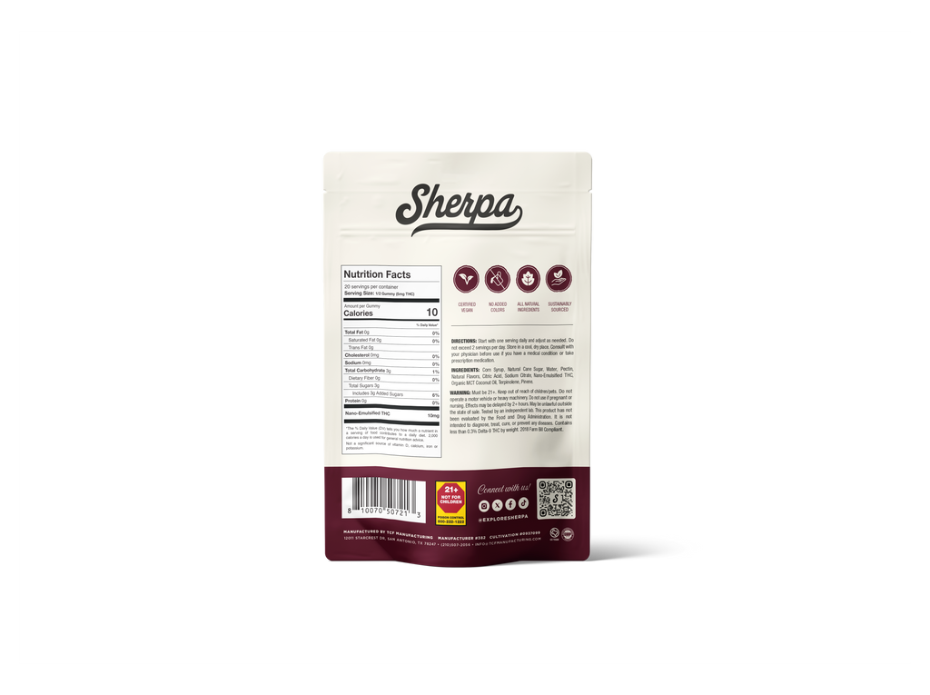 Sherpa Social Gummies: Strawberry Bellini