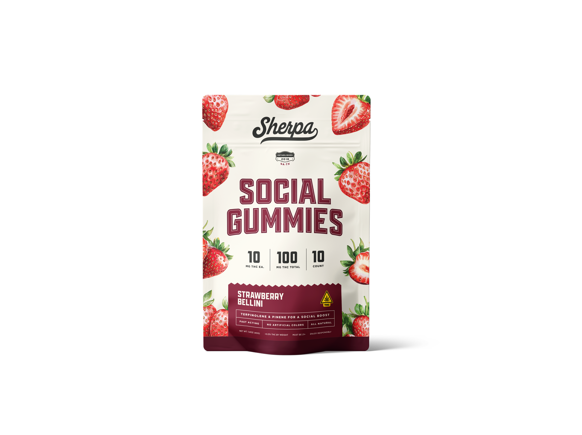 Sherpa Social Gummies: Strawberry Bellini - Sherpa 