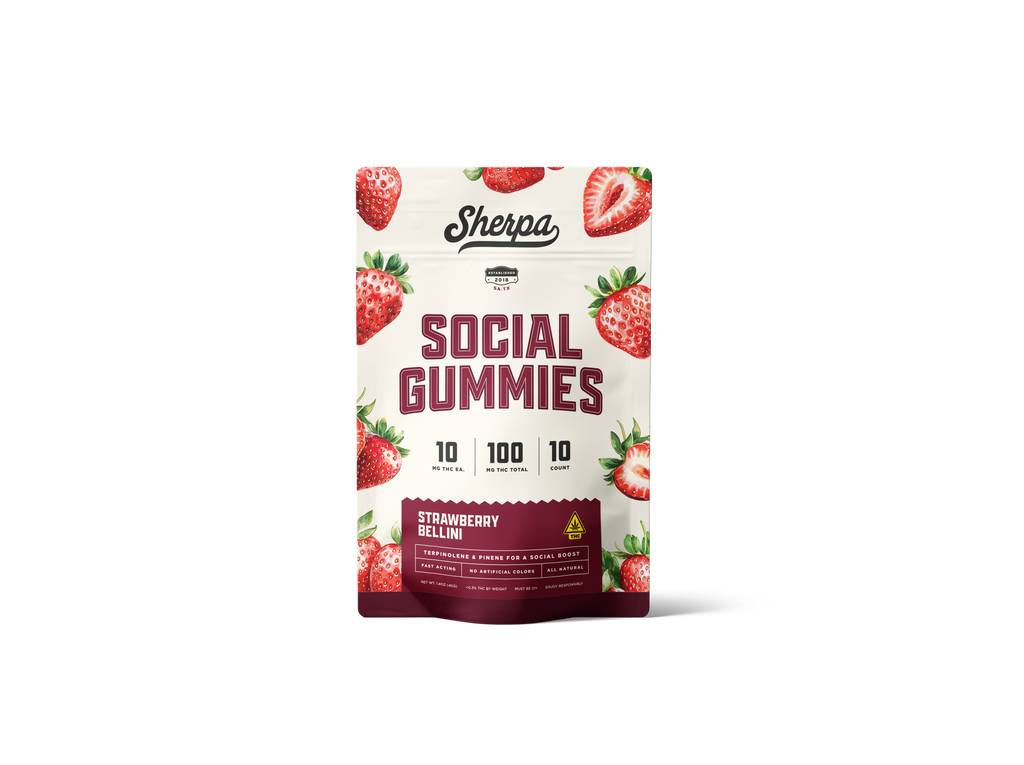 Sherpa Social Gummies: Strawberry Bellini