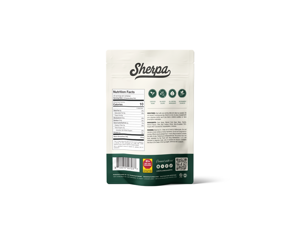 Sherpa Calm Gummies: Tropical Green Kiwi