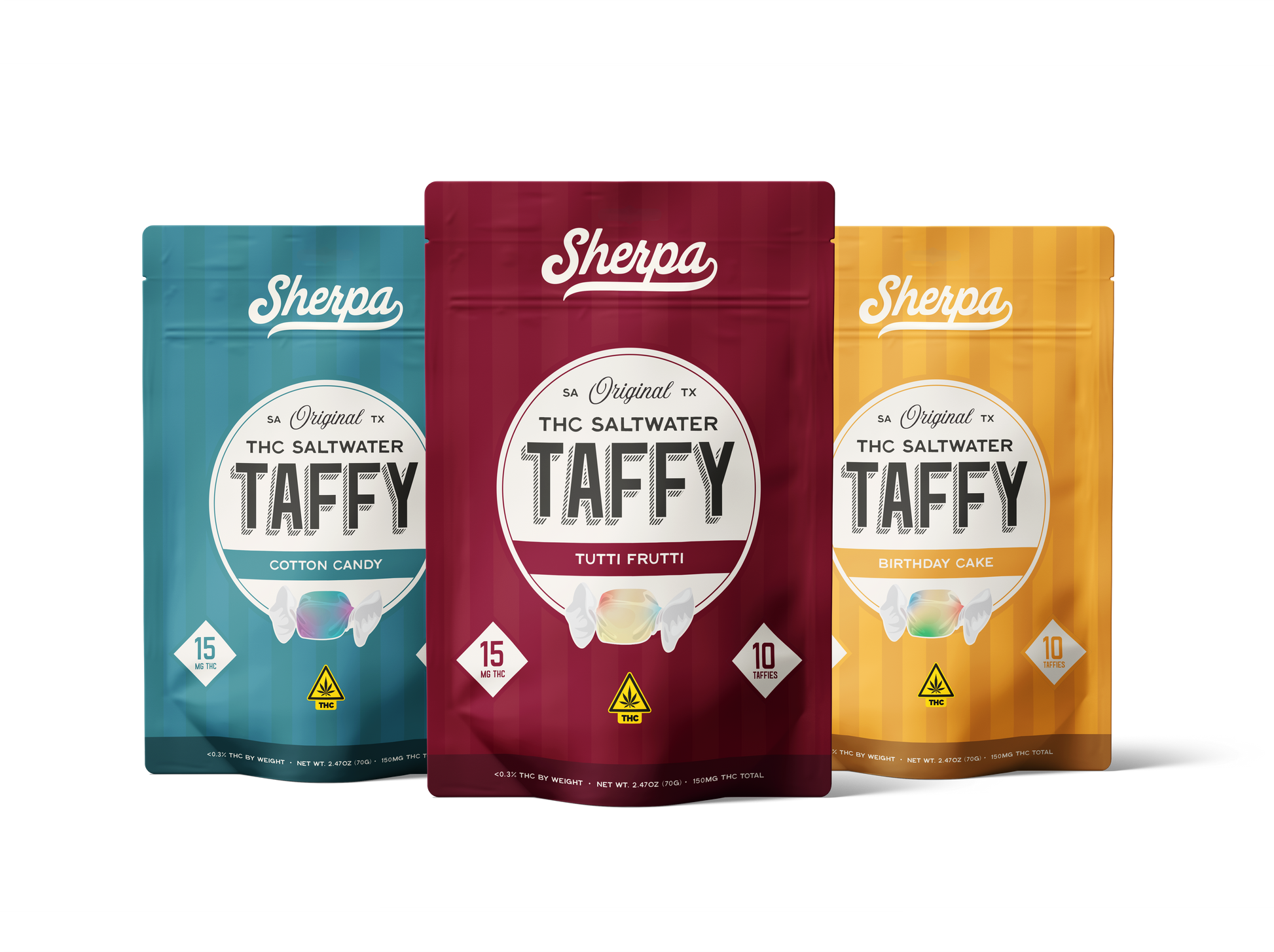 3pk 15mg THC Taffy - Sherpa 