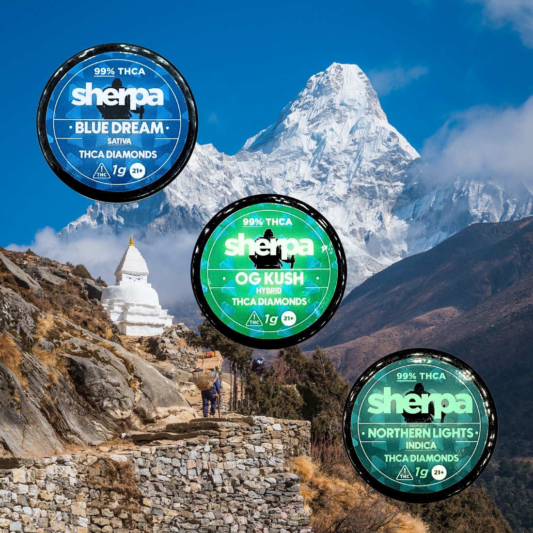 3pk Sherpa THCA Diamonds - Sherpa THC