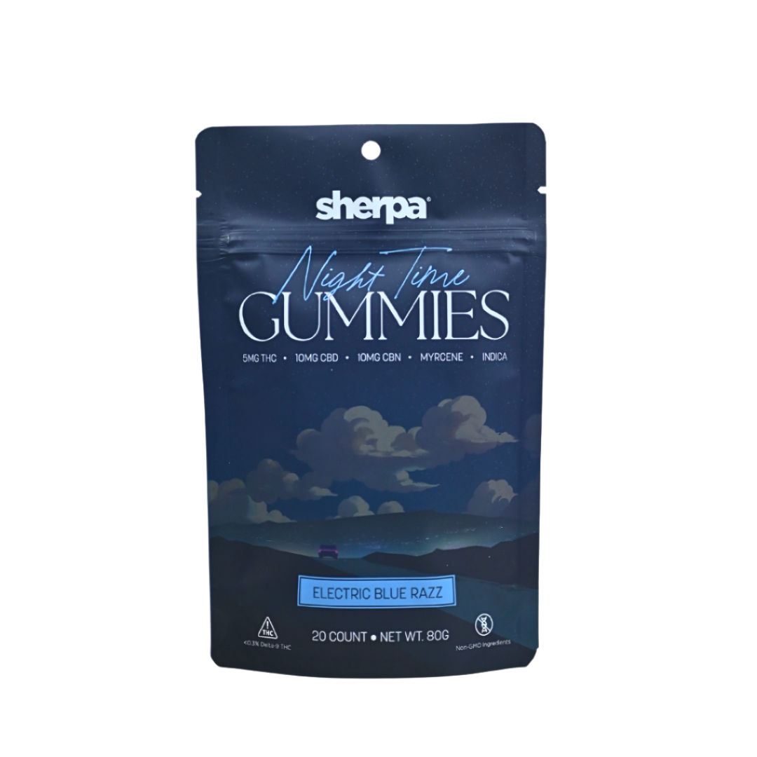 Night Time Gummies - 5mg THC Electric Blue Razz - Sherpa 