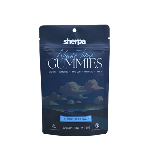 Night Time Gummies - 5mg THC Electric Blue Razz - Sherpa 