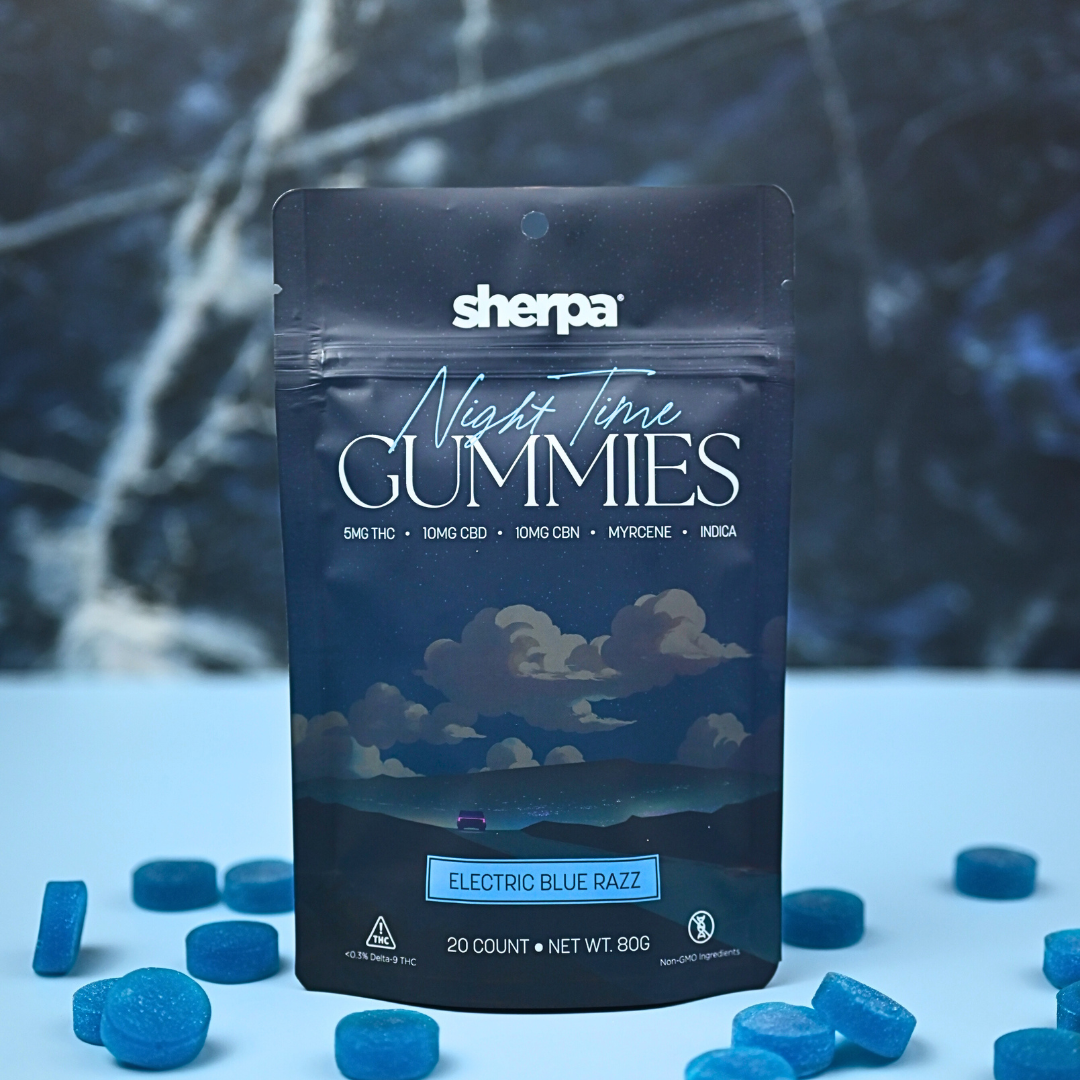 5mg THC Night Time Gummies - Electric Blue Razz - Sherpa 